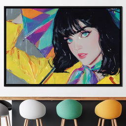 Raincoat Girl - NicheCanvas