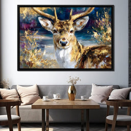 Golden Stag Forest Majesty - NicheCanvas
