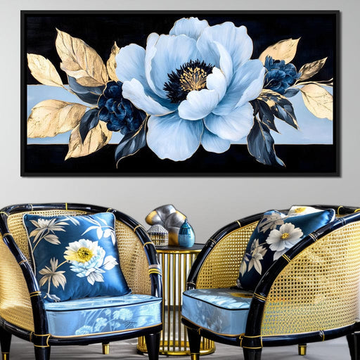 Golden Petals Frost Blossom Canvas Print