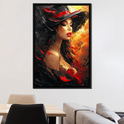 Fiery Elegance in Noir - NicheCanvas