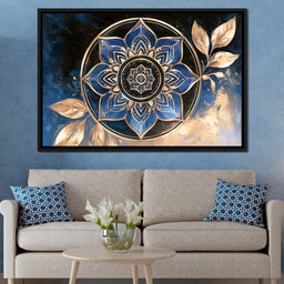 Gilded Petals Of The Midnight Mandala - NicheCanvas