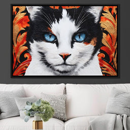 Enchanted Blue Eyed Cat Stare - NicheCanvas