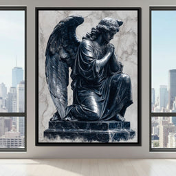 Midnight Marble Angel Prayer - NicheCanvas