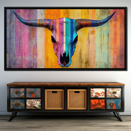 Radiant Longhorn Vibrance - NicheCanvas