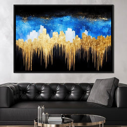 Golden Cityscape Skyline Elegance - NicheCanvas