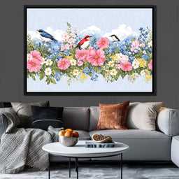 Birds Among Blossoming Peaks - NicheCanvas