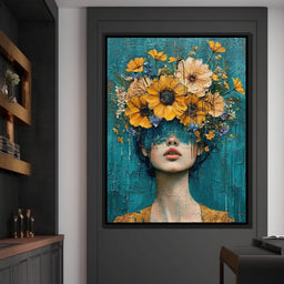 Golden Bloom Silhouette - NicheCanvas