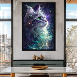 Starlit Feline Nebula Dreams - NicheCanvas