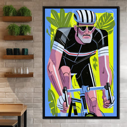 Pedal Power Retro Cyclist - NicheCanvas