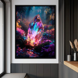 Radiant Crystal Forest Glade - NicheCanvas