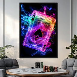 Ace of Spades Neon Burst - NicheCanvas