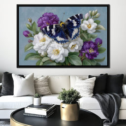 Blue Butterfly Garden Blossom - NicheCanvas