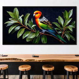 Vibrant Parrot in Leafy Haven - NicheCanvas