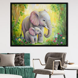Elephant Stroll Through Blossoms - NicheCanvas