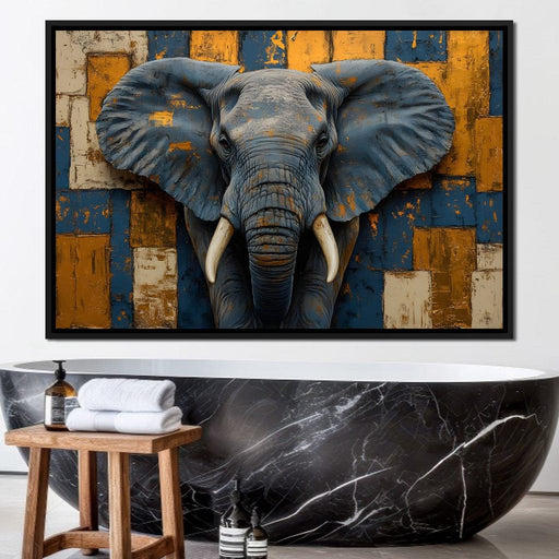 Elephant Majesty Patchwork Elegance Canvas Print