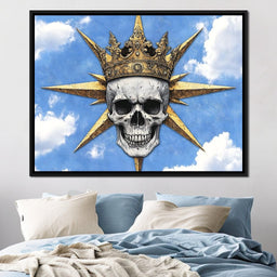 Majestic Crowned Skull Skies - NicheCanvas