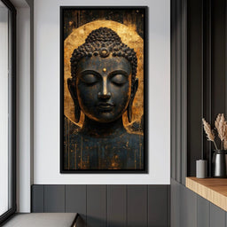Golden Tranquil Buddha Portrait - NicheCanvas