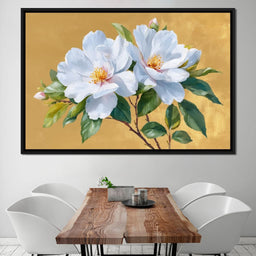Golden Gardenia Duet Blooming - NicheCanvas