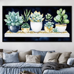 Succulent Symphony in Green - NicheCanvas