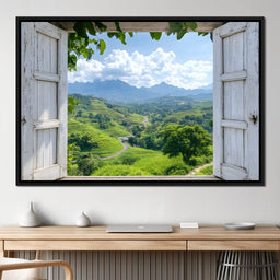 Window To Verdant Valley Dream - NicheCanvas
