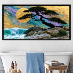 Gilded Solstice Above The Rushing Tide - NicheCanvas