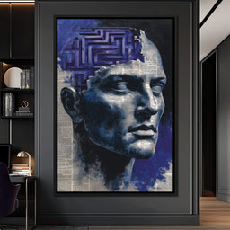 Cobalt Labyrinth Mindscape - NicheCanvas
