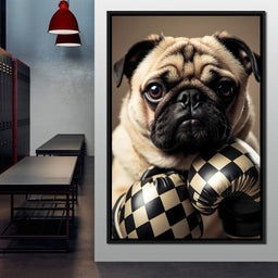Pug Pugilist - NicheCanvas