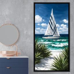 Sailing Beyond Turquoise Waves - NicheCanvas