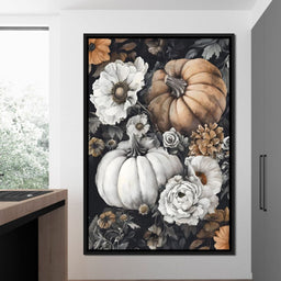 Autumn Pumpkin Floral Reverie - NicheCanvas