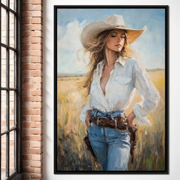 Cowgirl's Sunlit Respite - NicheCanvas