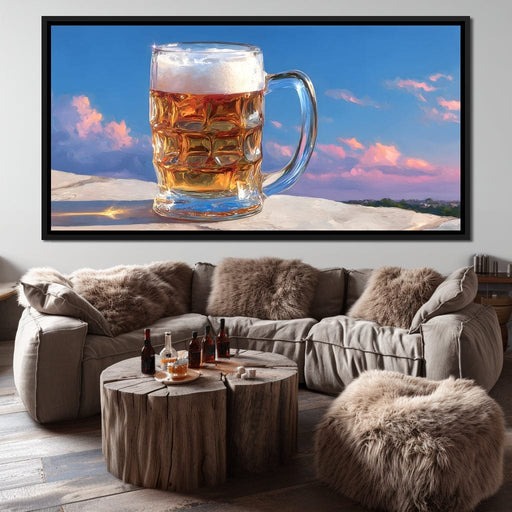 Golden Beer Reflections Canvas Print