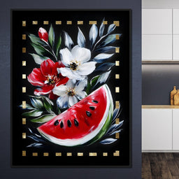 Summer Floral Watermelon Delight - NicheCanvas