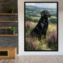 Black Labrador Meadow Sentinel - NicheCanvas