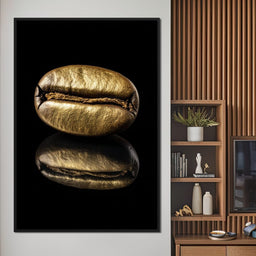 Golden Coffee Bean Reflection - NicheCanvas