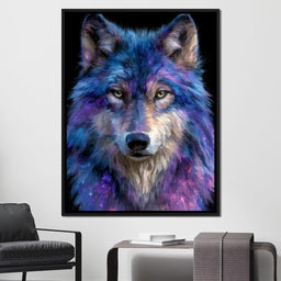 Galactic Wolf Night Watcher - NicheCanvas