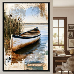 Abandoned Boat Waiting Upon Still Waters - NicheCanvas