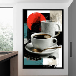 Morning Rituals Within Geometric Forms - NicheCanvas