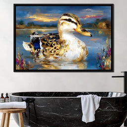 Golden Mallard Lake Sunset - Neal Hackett - NicheCanvas