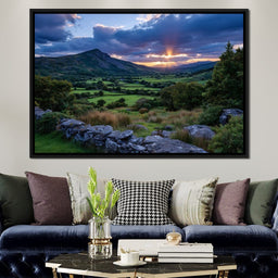Sunbeams Over Green Valley - NicheCanvas