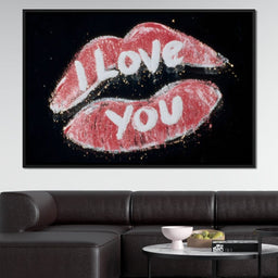 Love You Glitter Kiss Pop - NicheCanvas