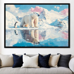 Polar Bears Companions Reflected - NicheCanvas