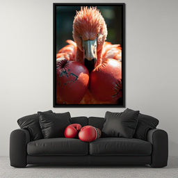Flamingo Pugilist - NicheCanvas
