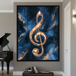 Gilded Melody Floating Through Dark Waters - NicheCanvas