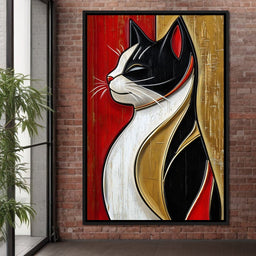 Majestic Feline Silhouette - NicheCanvas