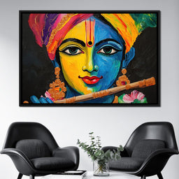 Divine Radiance of Vibrant Krishna - NicheCanvas