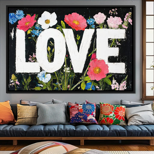 Floral Harmony Embrace Canvas Print