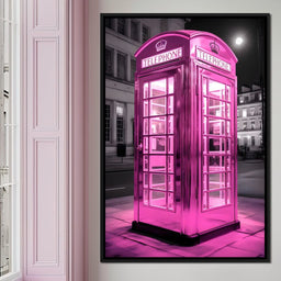 Pink Telephone Booth - NicheCanvas