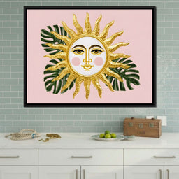 Golden Sunface Tropical Glow - NicheCanvas