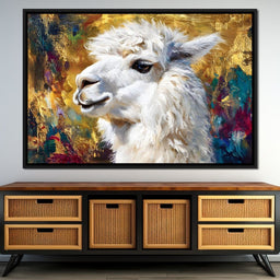 Golden Llama Portrait Glow - Neal Hackett - NicheCanvas