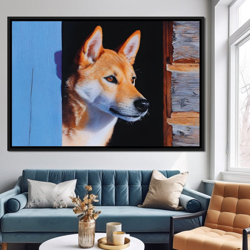 Canine Reflections at Dawn Canvas Print